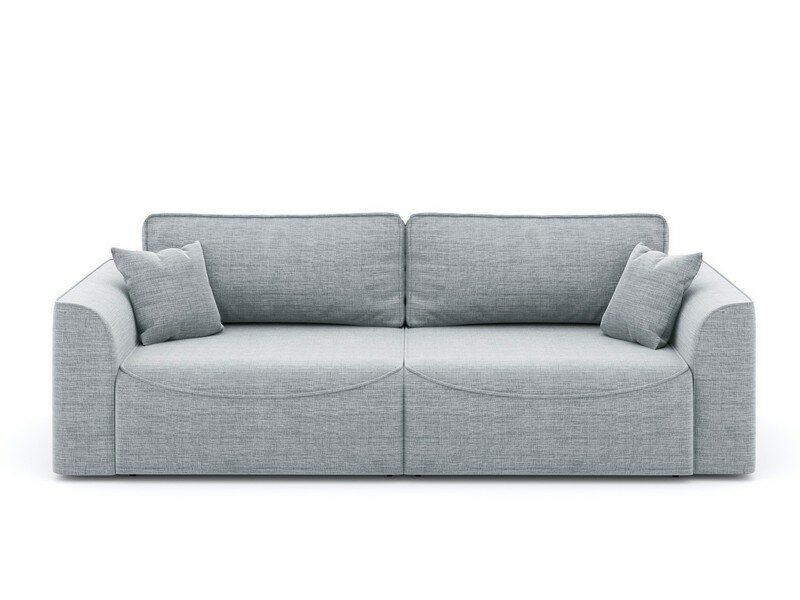 Прямой диван "Рафаэль" трансформер, механизм еврокнижка, в ткани рогожка дрим лайт грей