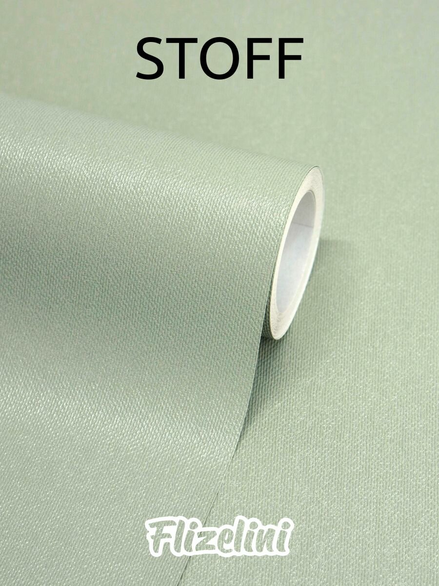 Обои флизелиновые однотонные зеленые антивандальные метровые Stoff (Flizelini 2061-71)