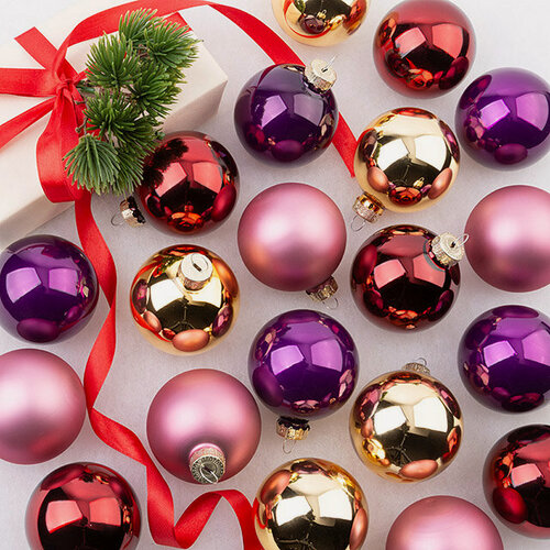 Изображение товара Елочные шары Романтический Вечер 6 см, 20 шт, стекло, Winter Deco, 1001262