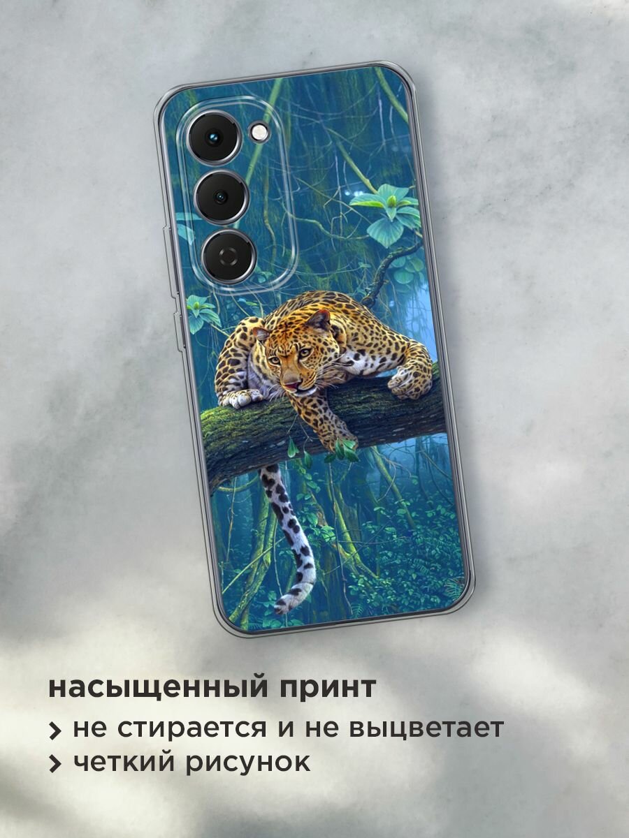 Чехол на Tecno Spark 40 Pro+ / Текно Спарк 40 Про+ с принтом "Леопард охотник" — фото 1