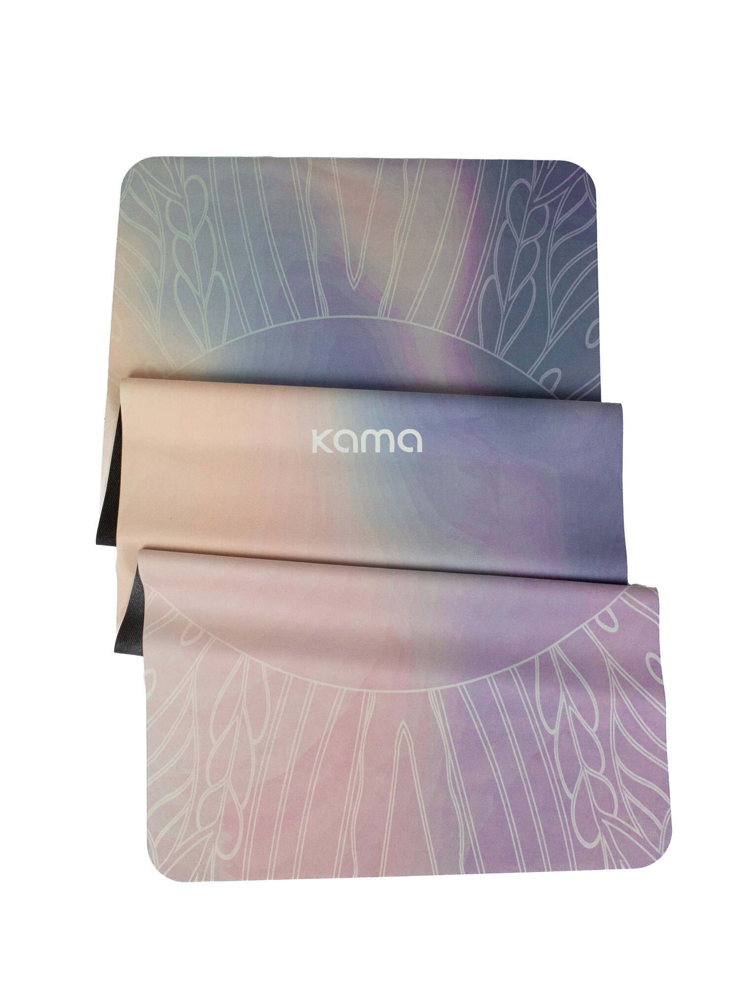 Коврик для йоги спортивный, каучук, микрофибра, синий петроль — фото 1