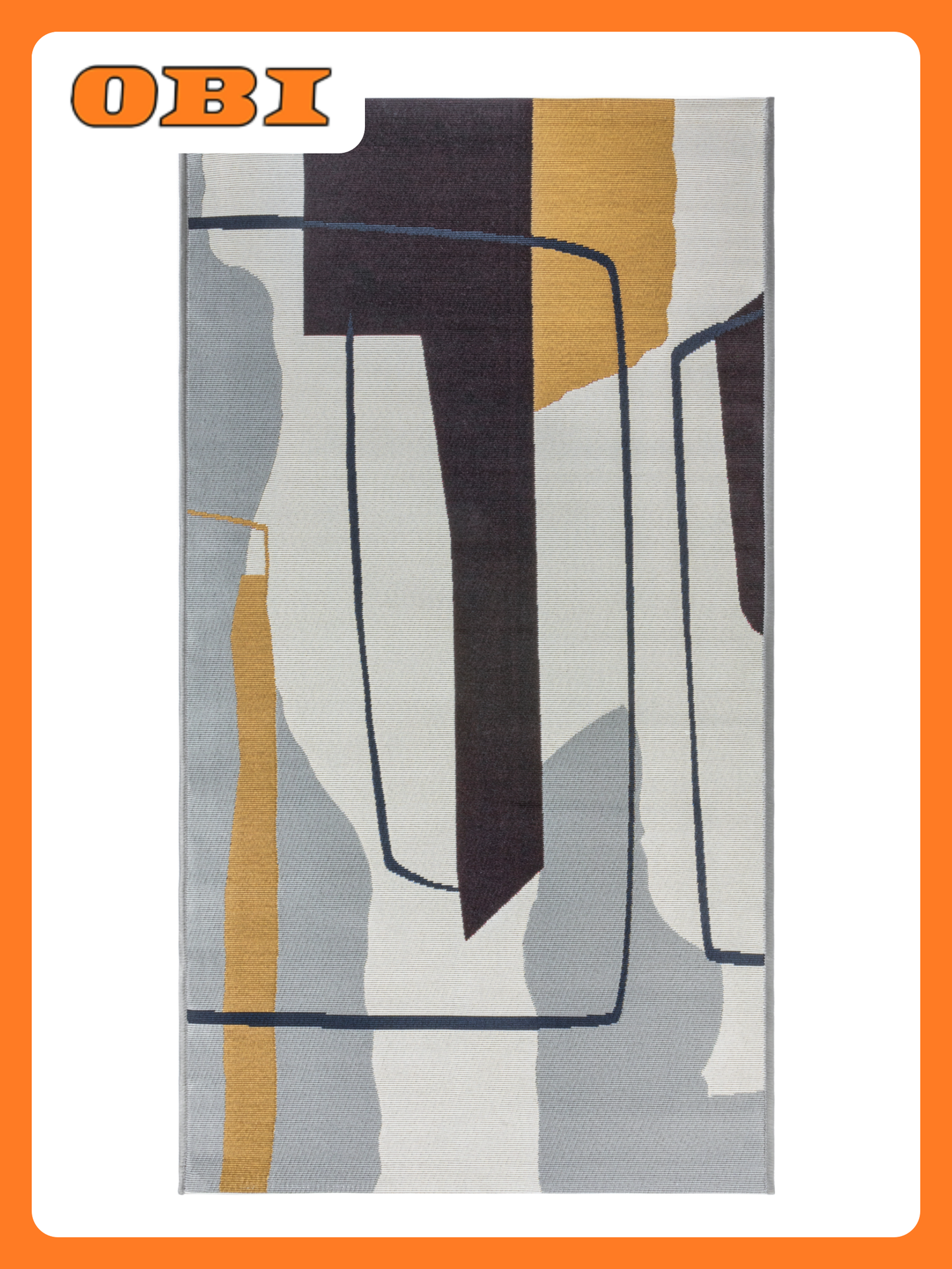 Ковер GREEN BAY 0.8x1.5 м серый полипропилен полиэстер хлопок