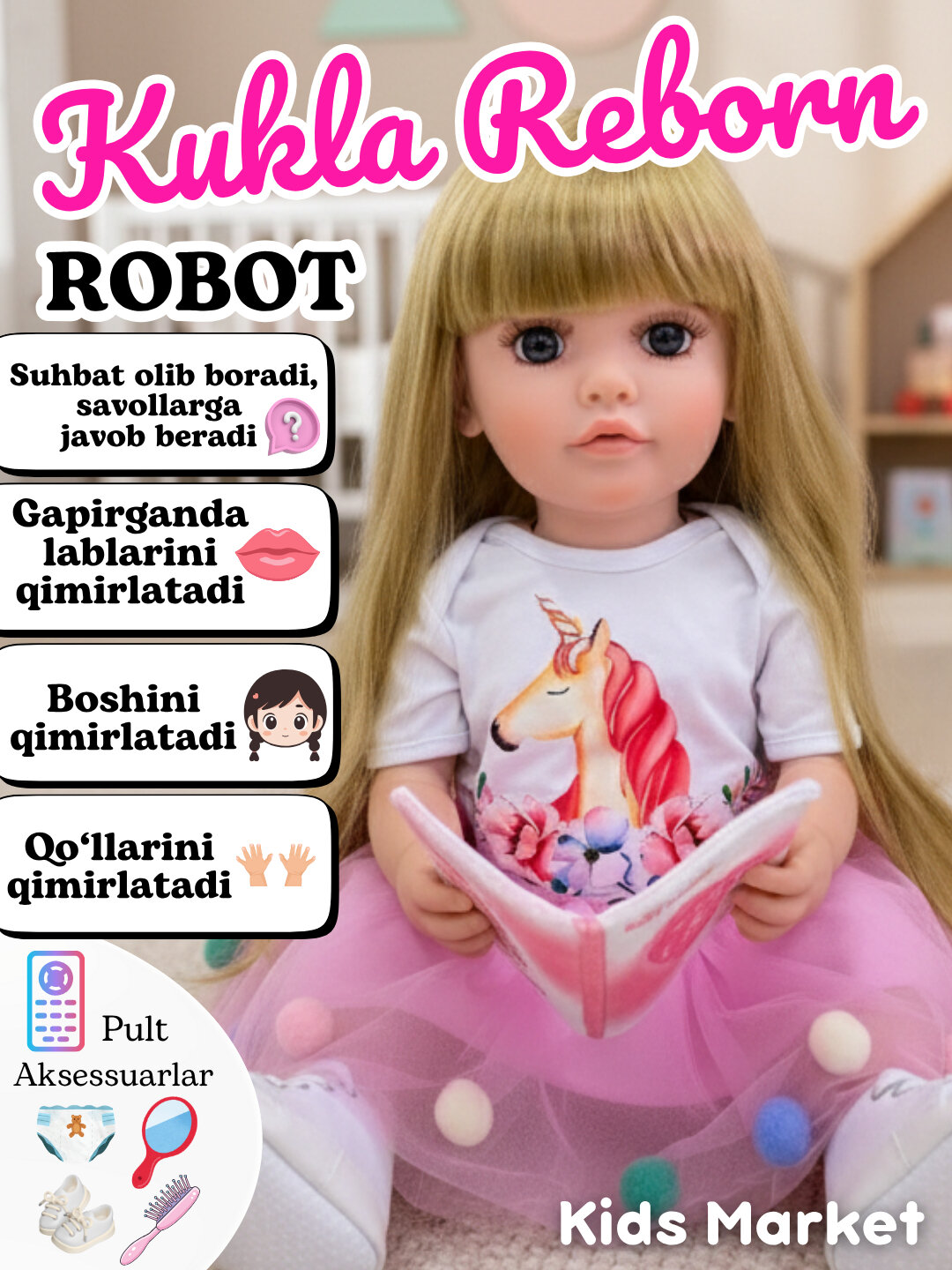 Кукла Reborn говорящая , интерактивная кукла, кукла, набор аксессуаров