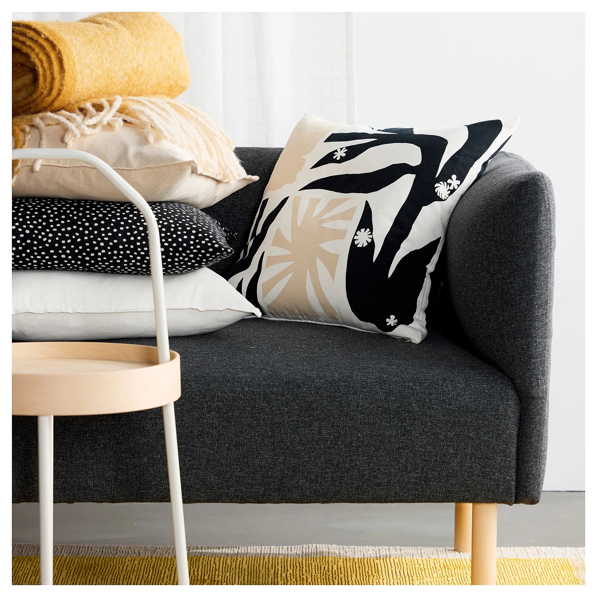 Чехол для подушки IKEA DRABOR, хлопок, 50x50 см — фото 1