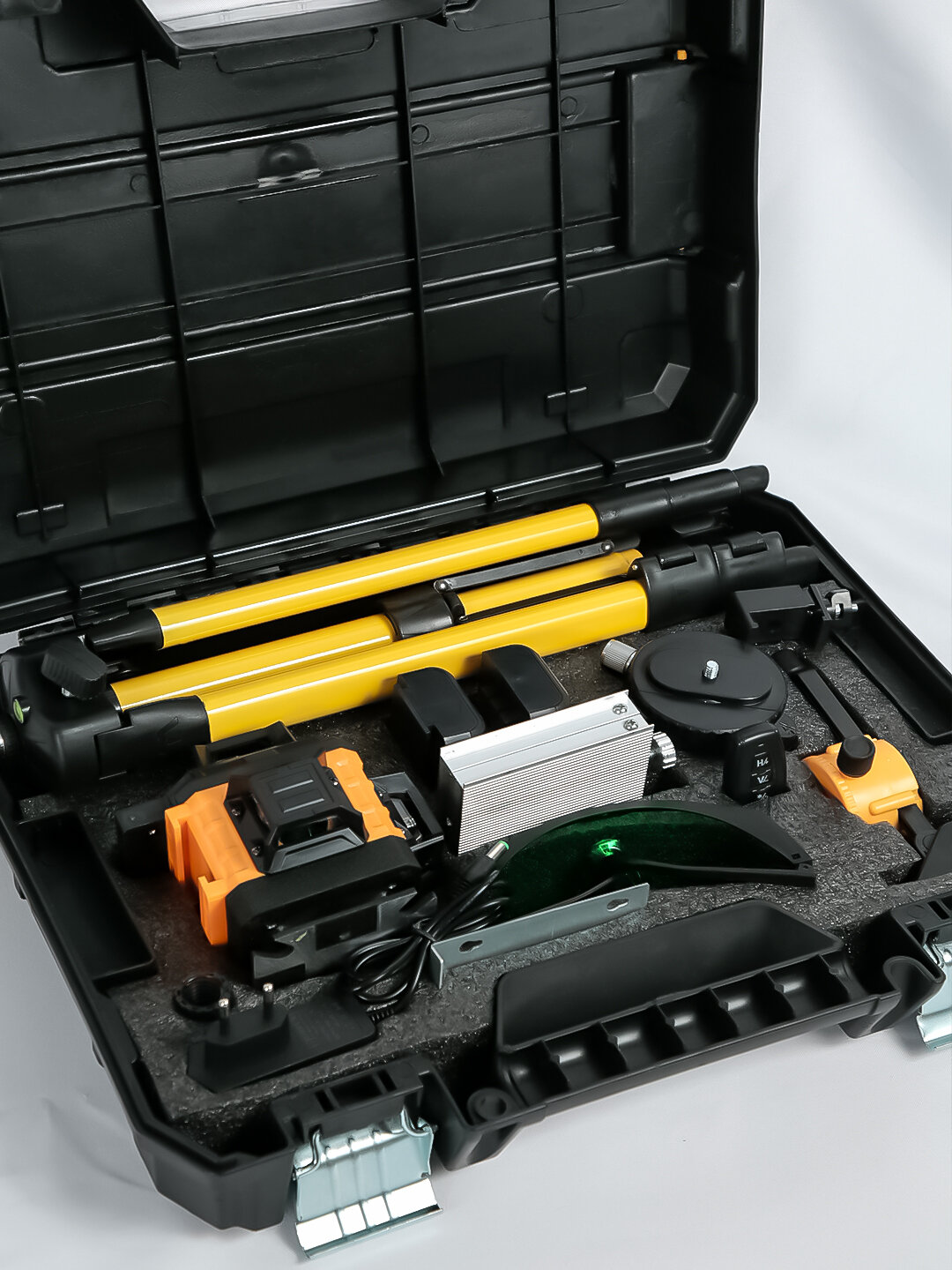 Лазерный уровень, со штативом, с функцией самовыравнивания, 16 лучей, зеленый — фото 1