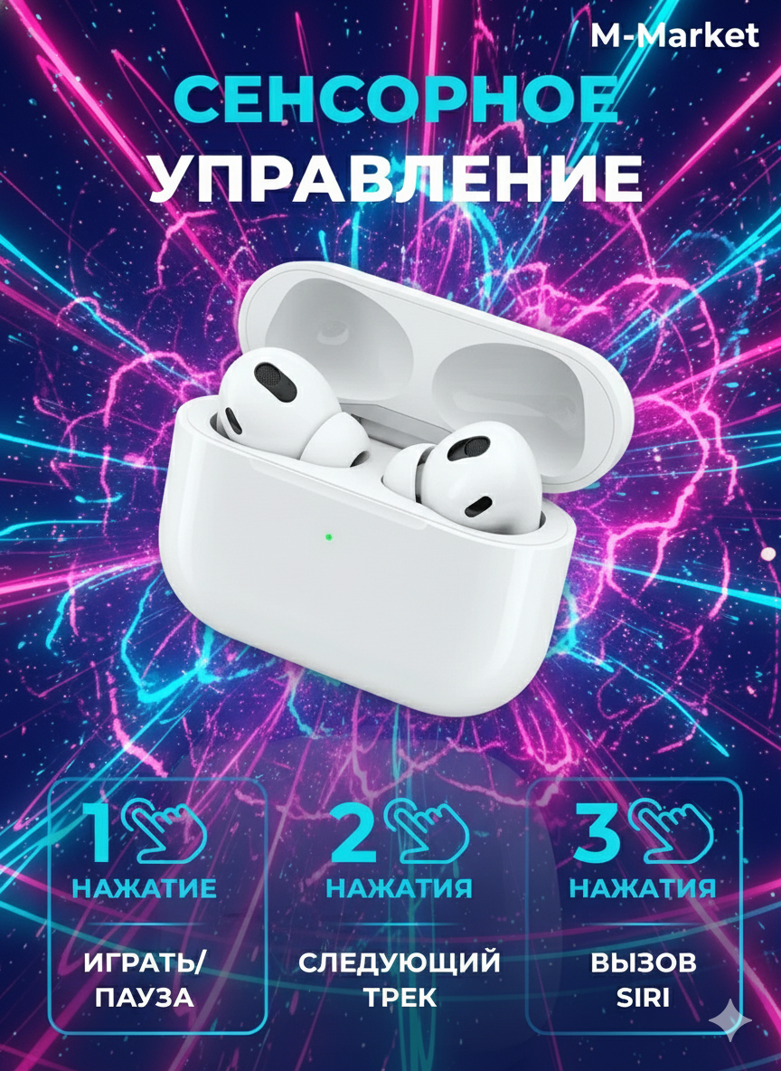 Наушники "AirPods Pro" T 105, с шумоподавлением, 2 микрофона, Bluetooth 5.3