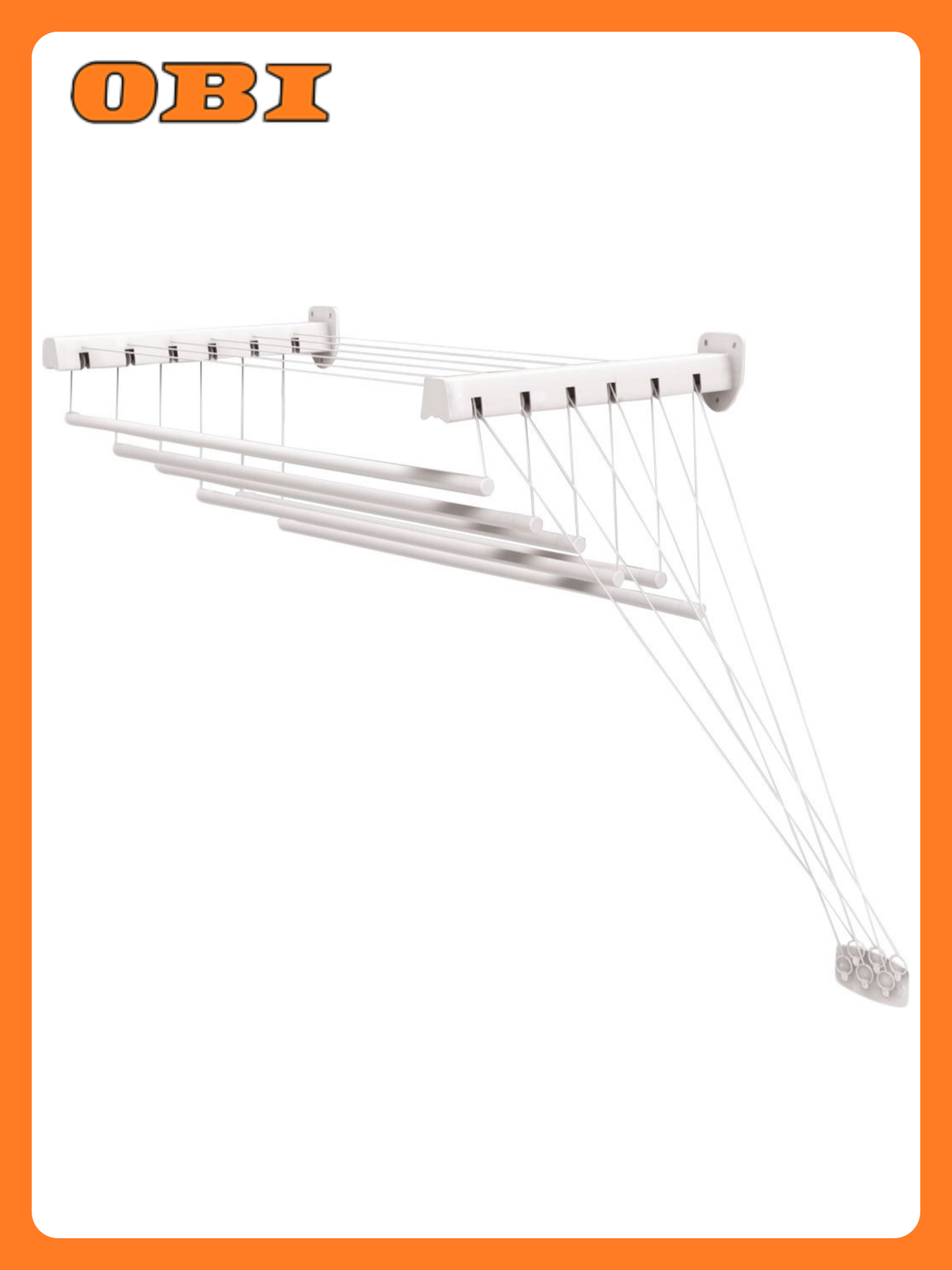 Сушилка для белья Gimi Lift настенная 12м 6 прутьев белая