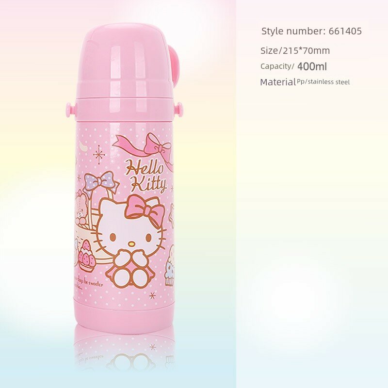 Hello Kitty из нержавеющей стали, термос на 400 мл для девочек, милый мультяшный дизайн для школы и повседневного