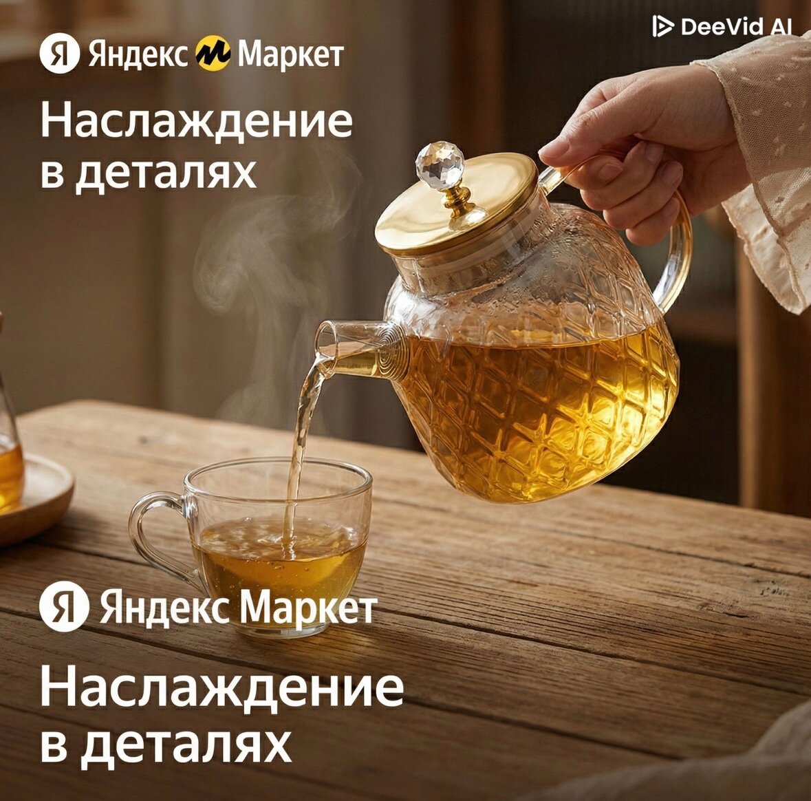 Стеклянный заварочный чайник из термостойкого стекла, с пружинным ситом.(йодовый свет)