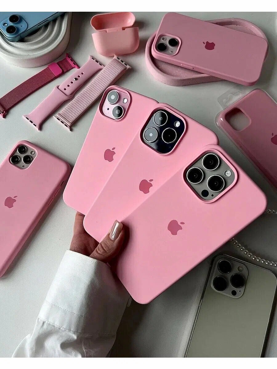 IPhone 15 Pro uchun logotipli yupqa va yumshoq premium silikon himoya chexoli