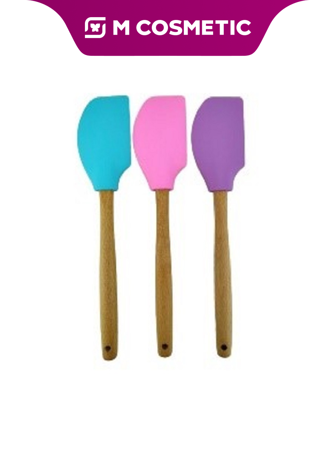 Лопатка "Asia Posuda", силикон, бамбуковая ручка, для посудомойки, разная цветовая гамма