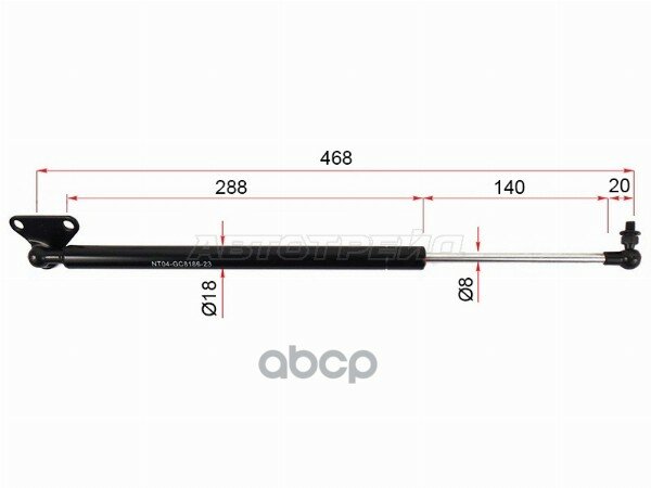 Амортизатор крышки багажника Toyota Land Cruiser (J200) 07-21 / Lexus LX 07-23 (Слева) Sat арт. ST-68960-69045