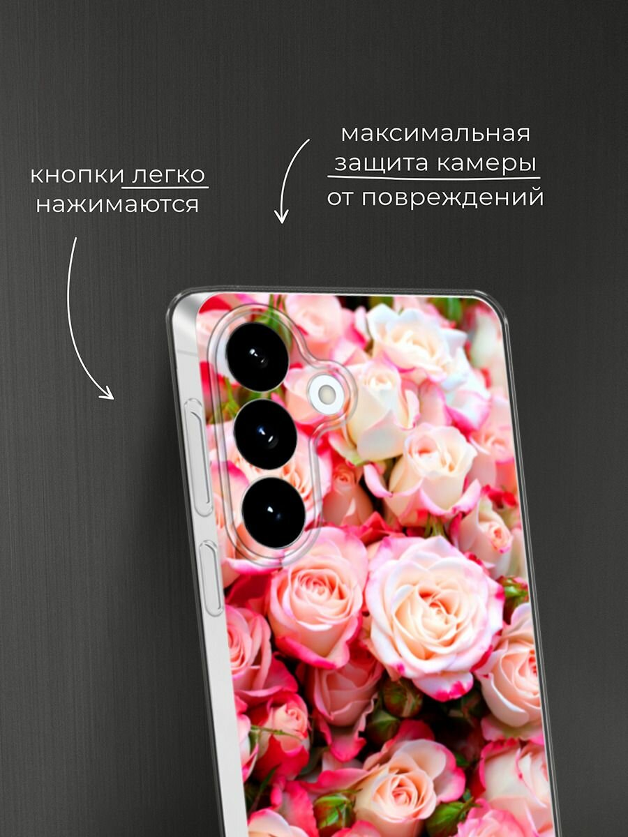 Чехол на Samsung S26 Plus / Самсунг S26 Плюс с принтом Много роз — фото 1