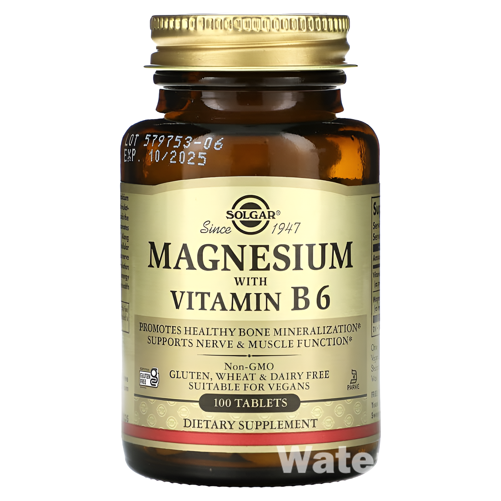 Solgar Magnesium B6 — магний и витамин B6 для нервов, 100 таблеток