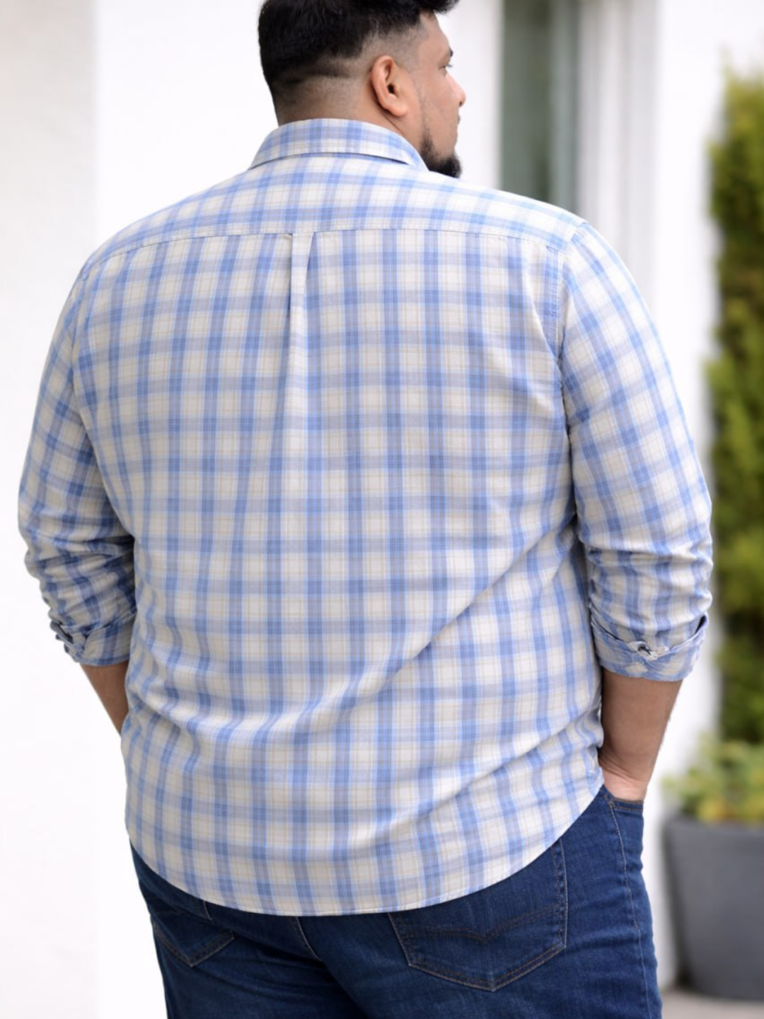 Рубашка , размер 5XL, голубая клетка — фото 1