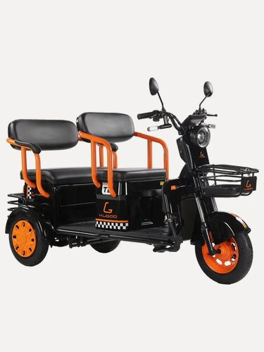 Изображение товара Электроскутер трехколесный Kugoo T2 CityCoco, 500W, 60V/20.8AH, 35 км/час, черный-оранжевый