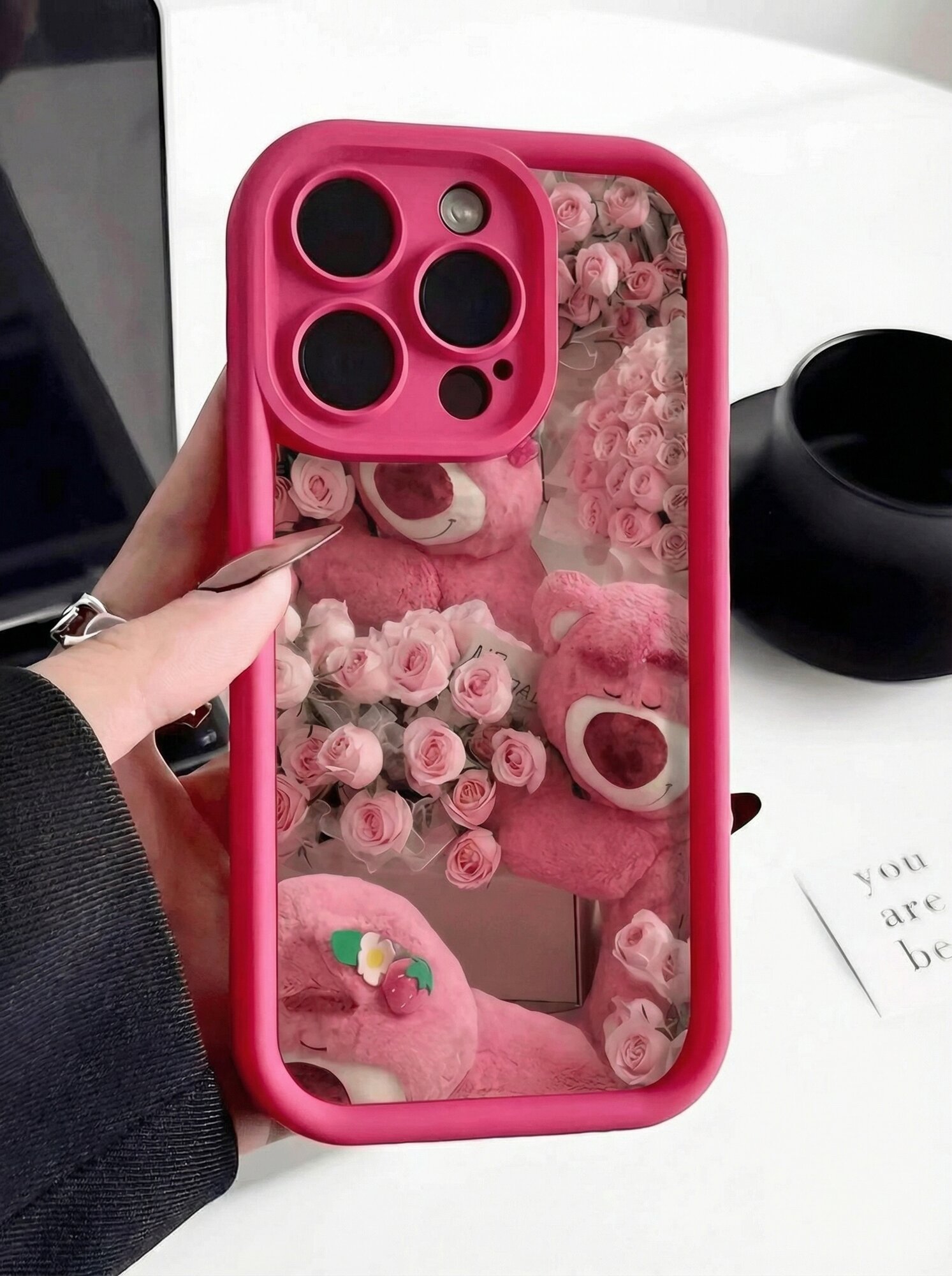 Чехол на iPhone 13,14,15 Pro, Pro Max, с рисунком медвежонка. — фото 1