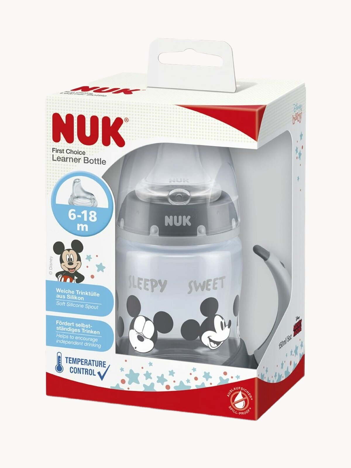 NUK FIRST CHOICE Бутылка обучающая ПП с индикатором температуры 150 мл, +6 месяцев