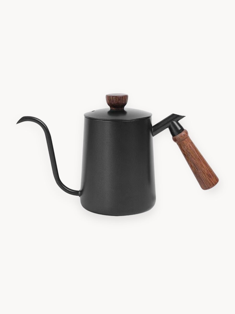 Чайник с длинным носиком для заваривания кофе CFPRESS 01, кофейник 600 мл, чёрный