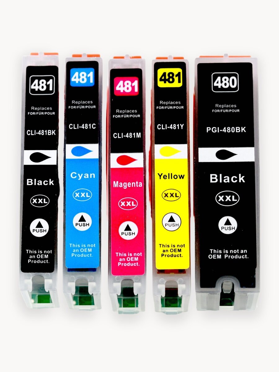 Картриджи для Canon PGI-480/CLI-481 XL для Pixma TS704, TS9540, TS6140, TS6240 (5 цветов) INKO
