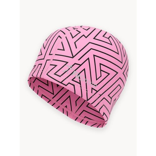 Шапочка для бассейна FitSmile, женская, из полиуретана, с рисунком, розовая