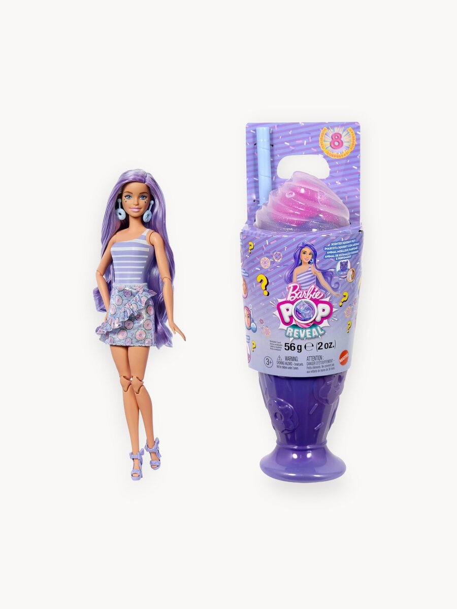 Кукла Mattel Barbie Pop! Reveal с питомцем и аксессуарами JFY60, 32 см