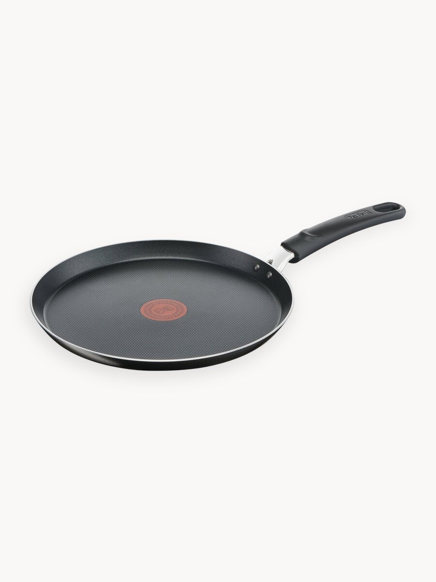 Сковорода блинная Tefal Easy Plus 22 см, антипригарное покрытие, индикатор температуры, подходит для газовых, электрических плит