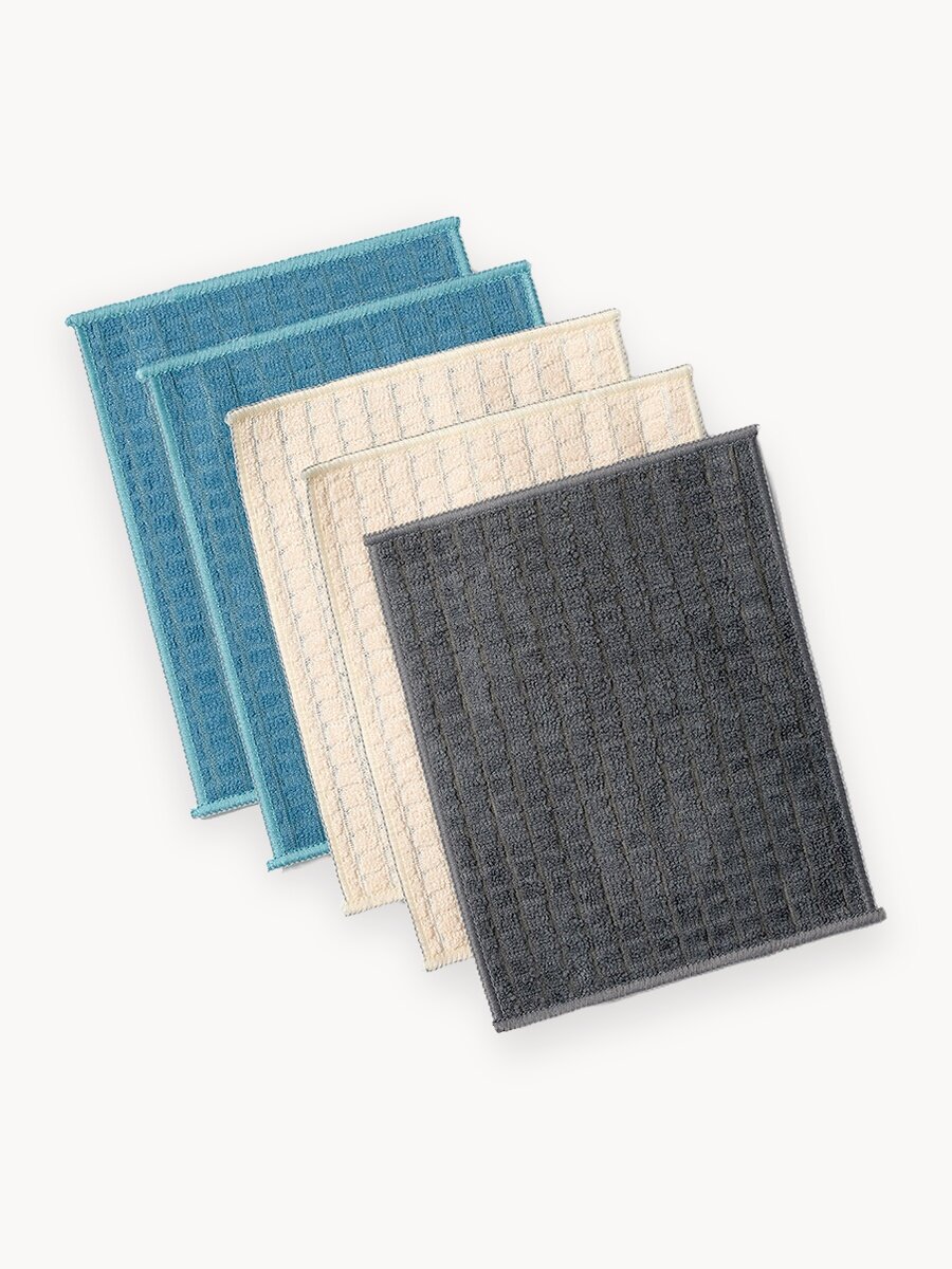 Салфетки микрофибра для уборки двухсторонние VOKA home, 5 шт