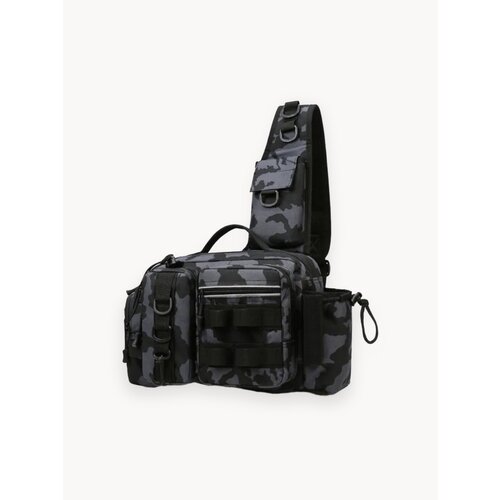 Cумка для активной рыбалки, хранения приманок, катушек, снастей, из водооталкивающего материала цвет синий камуфляж