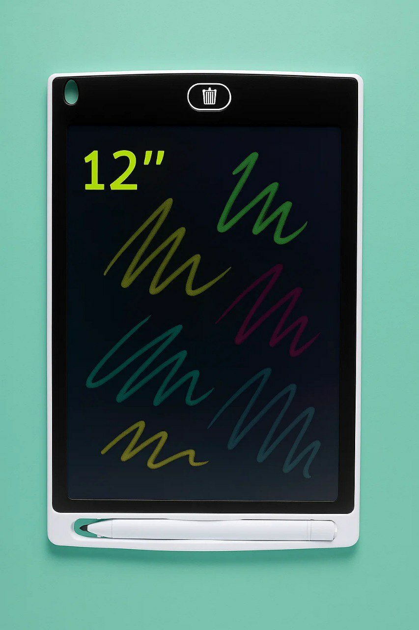 Цветной графический планшет для рисования, размер 12, gray — фото 1