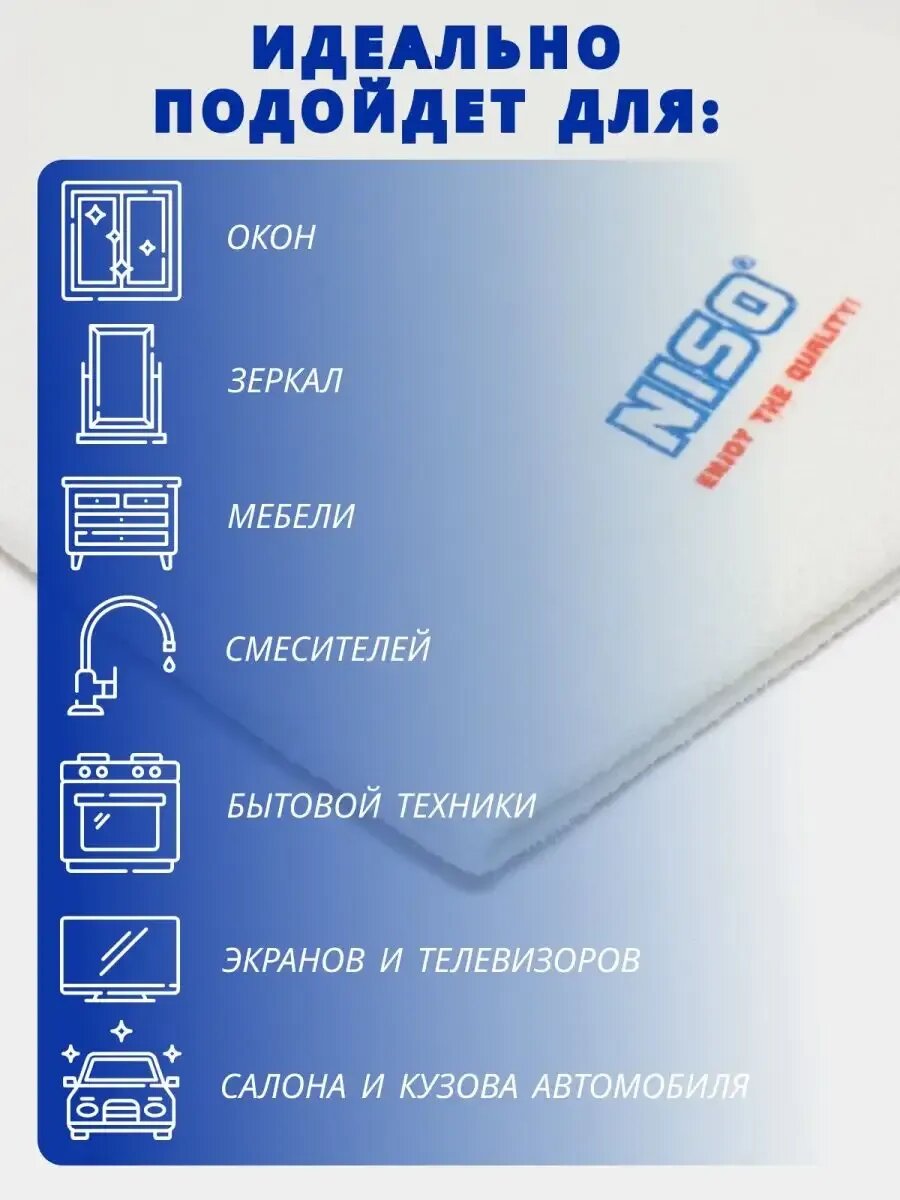 Тряпка для уборки Niso Delfin, универсальная, для дома и авто — фото 1