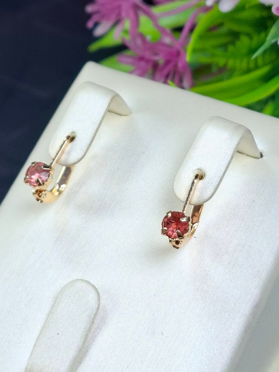 Серьги, розовый — фото 1