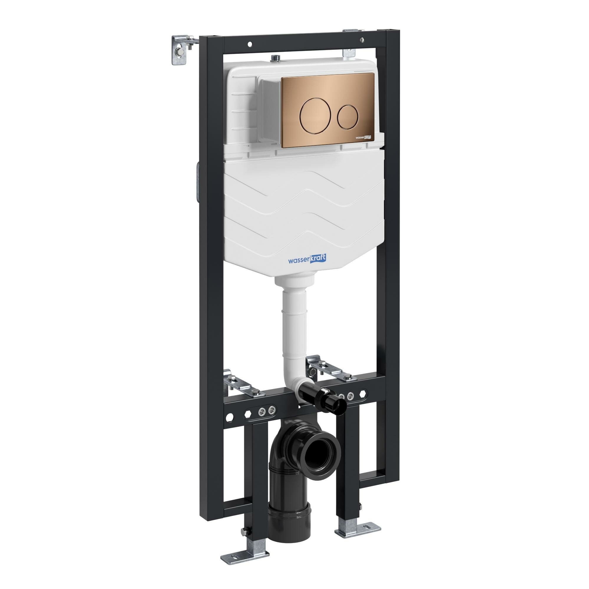 Инсталляция для унитаза WasserKRAFT Vils 56TLT.010. ME. RG02 с бачком и кнопкой смыва розовое золото