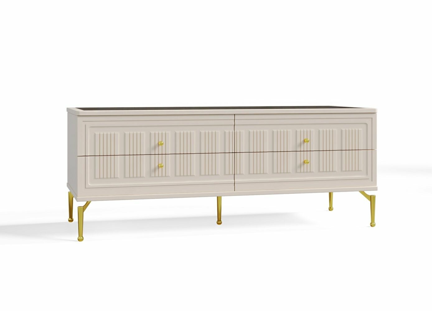 ТВ-тумба Alba "Замира", напольное исполнение, 4 ящика, бежевая