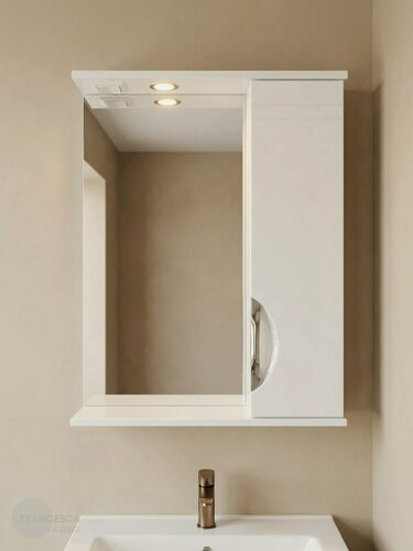 Изображение товара Зеркало в ванную Francesca Avanti Доминго 50 со шкафчиком, белый, правый