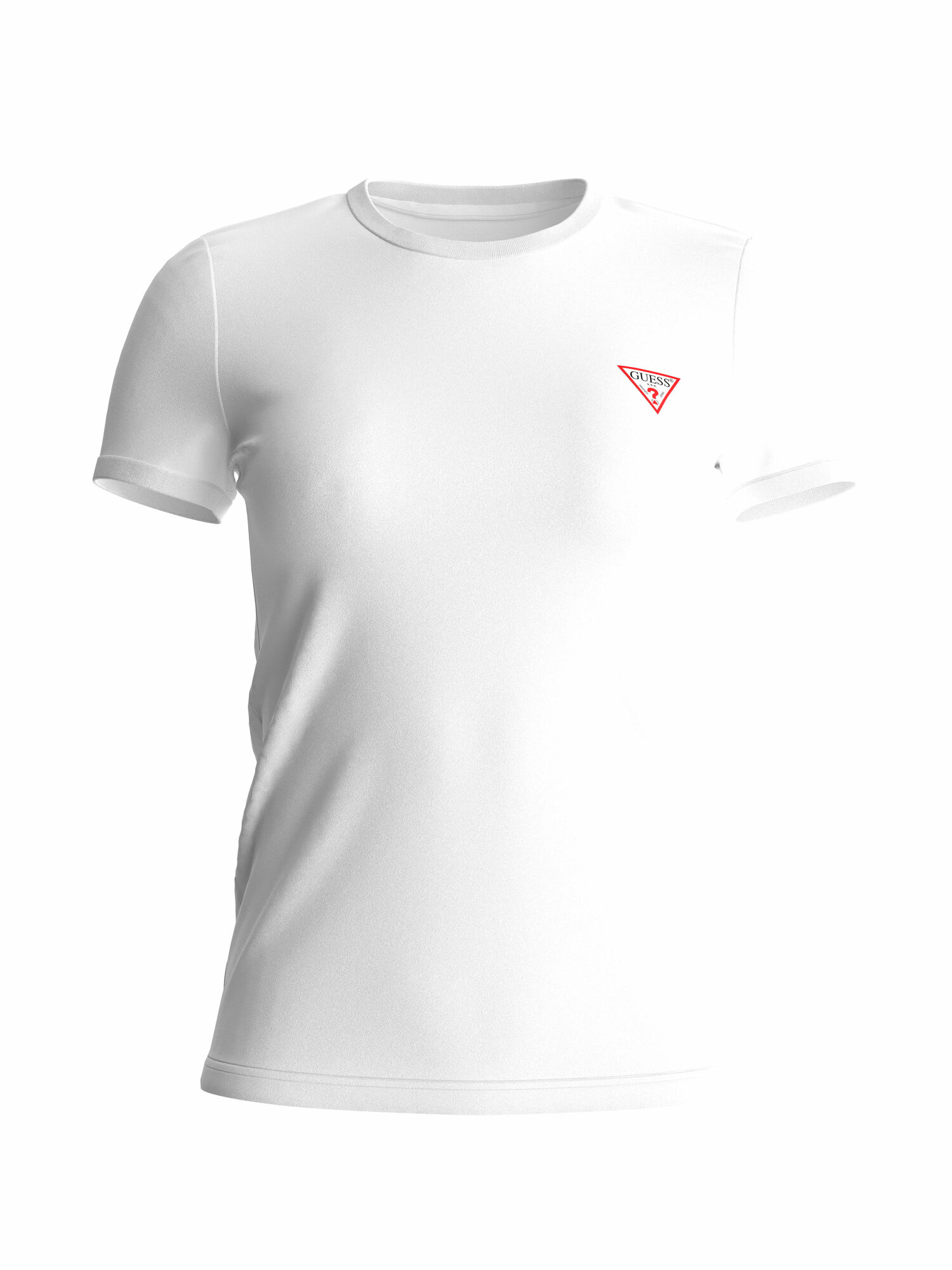 Футболка GUESS SS CN Mini Triangle Tee, размер L, белый — фото 1