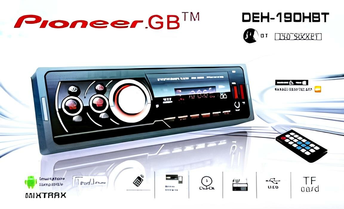 Автомагнитола Pioneer. DEH-190HBT, 1 DIN, Bluetooth, USB, AUX