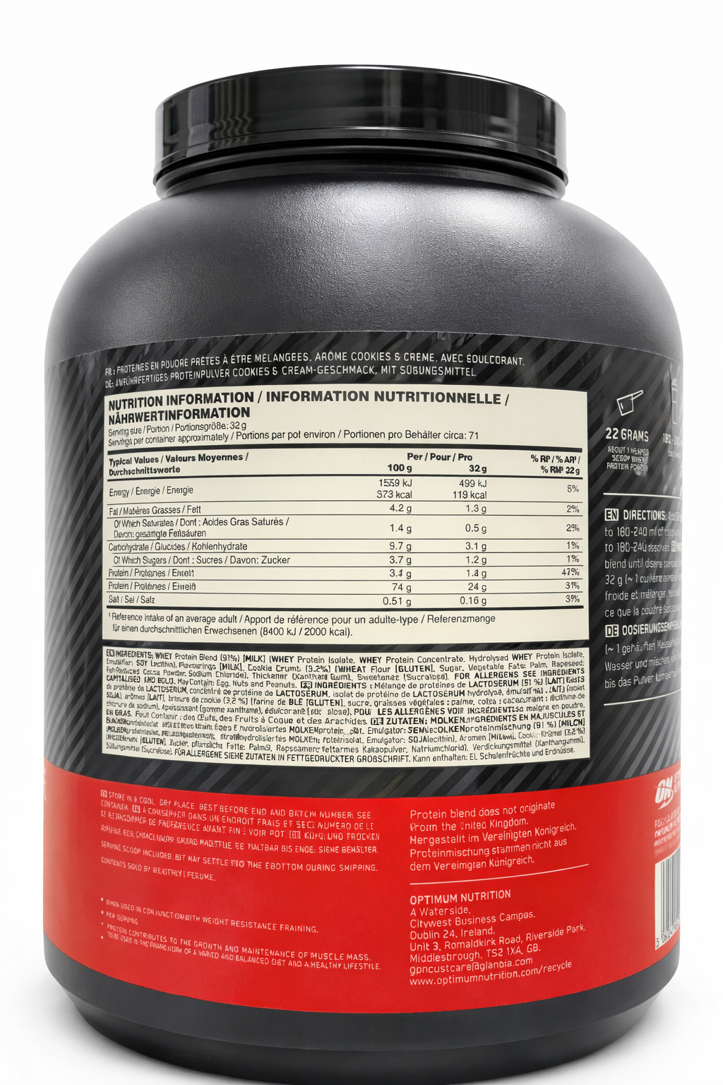 Протеин Optimum Nutrition "Gold Standard", сывороточный концентрат, 2,2 кг — фото 1