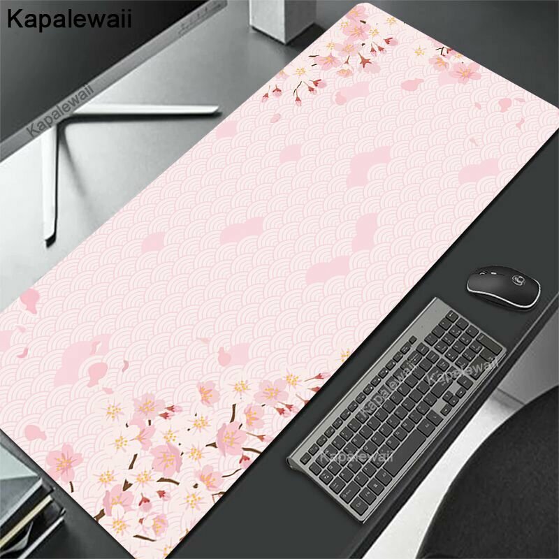 Коврик для мыши Cherry Blossom Sakura Игровой настольный коврик 400x900x3mm, светло-розовый