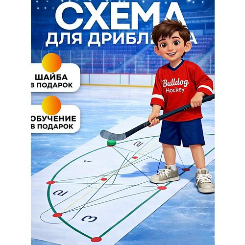 Тренажер для дриблинга со всеми базовыми упражнениями (шайба в подарок)