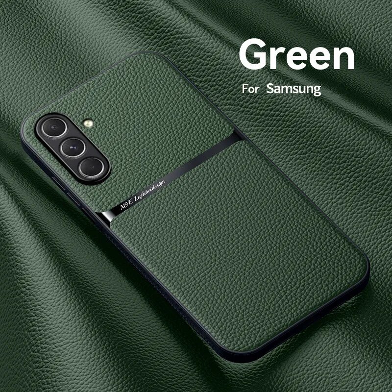 Магнитный Кожаный Чехол Для Телефонов Samsung Galaxy A Серии Galaxy A52 5G, Зеленый, Green