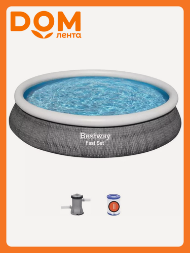 Изображение товара Бассейн Bestway, надувной, круглый, 457x84см, объём 9677л, с фильтр-наcосом