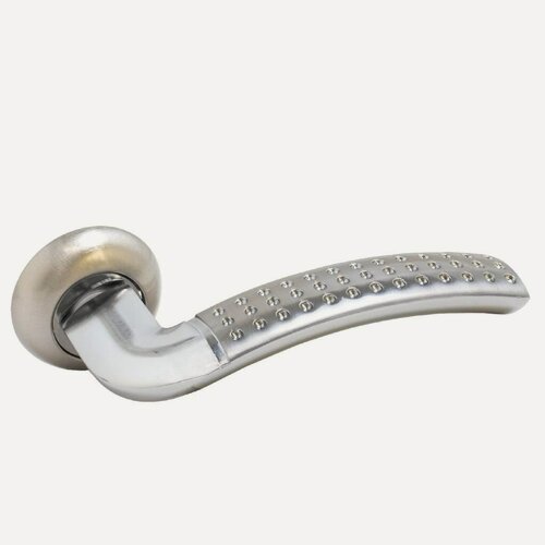 Изображение товара Ручка дверная Стандарт 26SN/CP на круглой розетке, матовый никель и хром, комплект из 2 штук для межкомнатных дверей