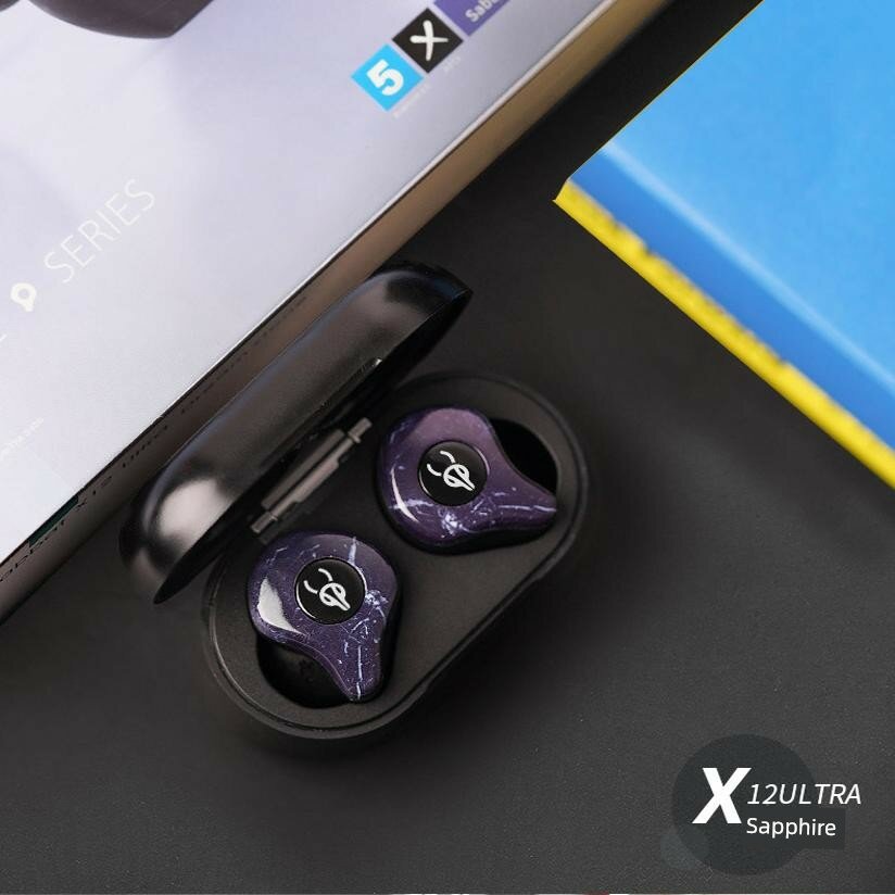 Наушники беспроводные Sabbat X12Ultra с чипом Qualcomm 5.2 для спорта, музыки и звонков - камень Галактика