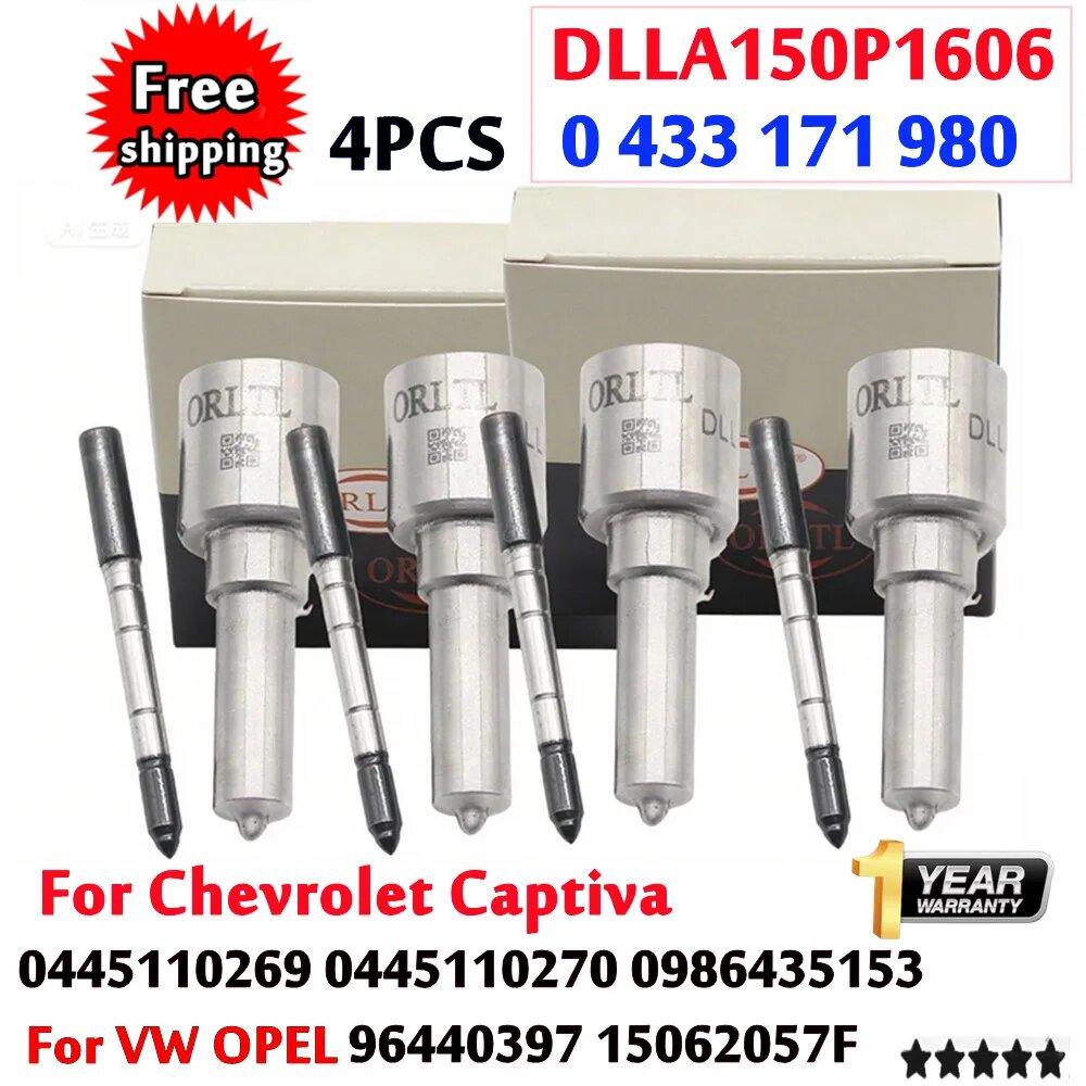 4 шт. форсунки DLLA150P1606 (0445110270, 0445110269) для дизельных двигателей VW OPEL, аналог 96440397, 15062057F, 0986435153