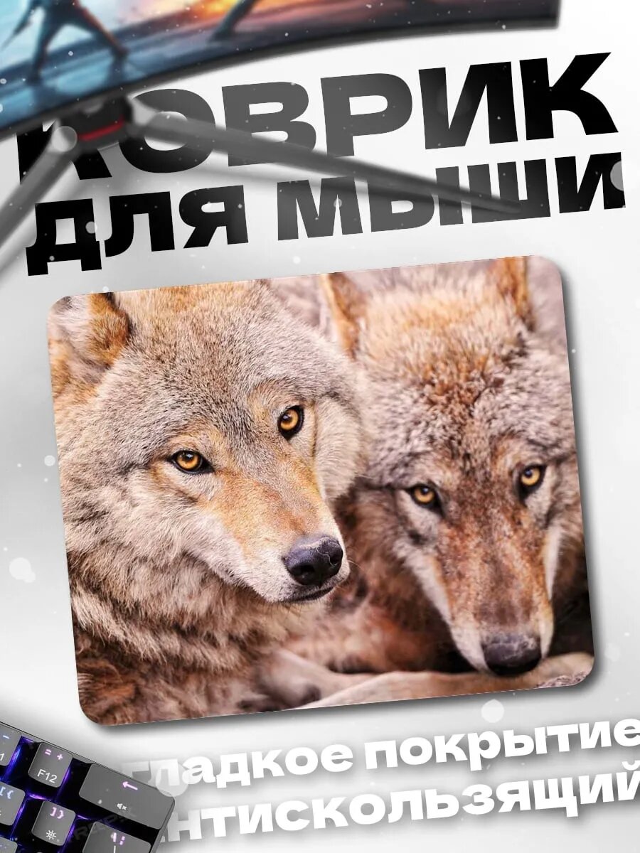 Коврик для мыши Пара волков