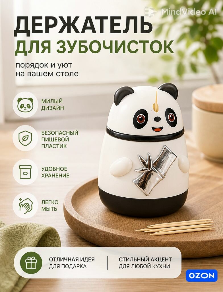 Держатель для зубочисток Панда