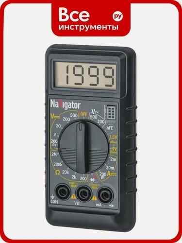 Изображение товара Мультиметр Navigator NMT-Mm04-182 M182 82434, цифровой мультиметр, диод‑тест и индикация разряда батареи