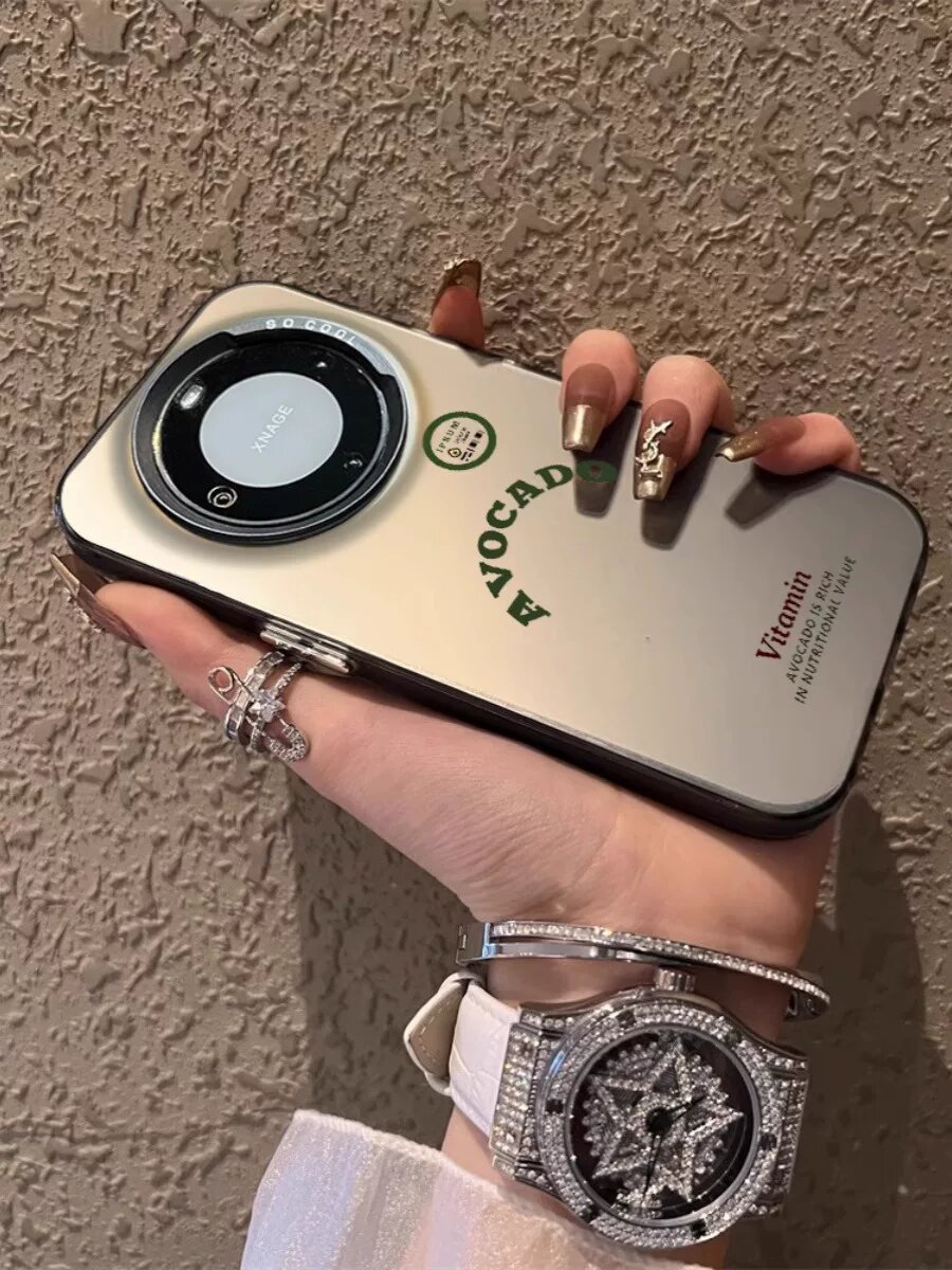 Черная защитная оболочка с лазерной гравировкой для Huawei Mate80 Pro Max с дизайном авокадо