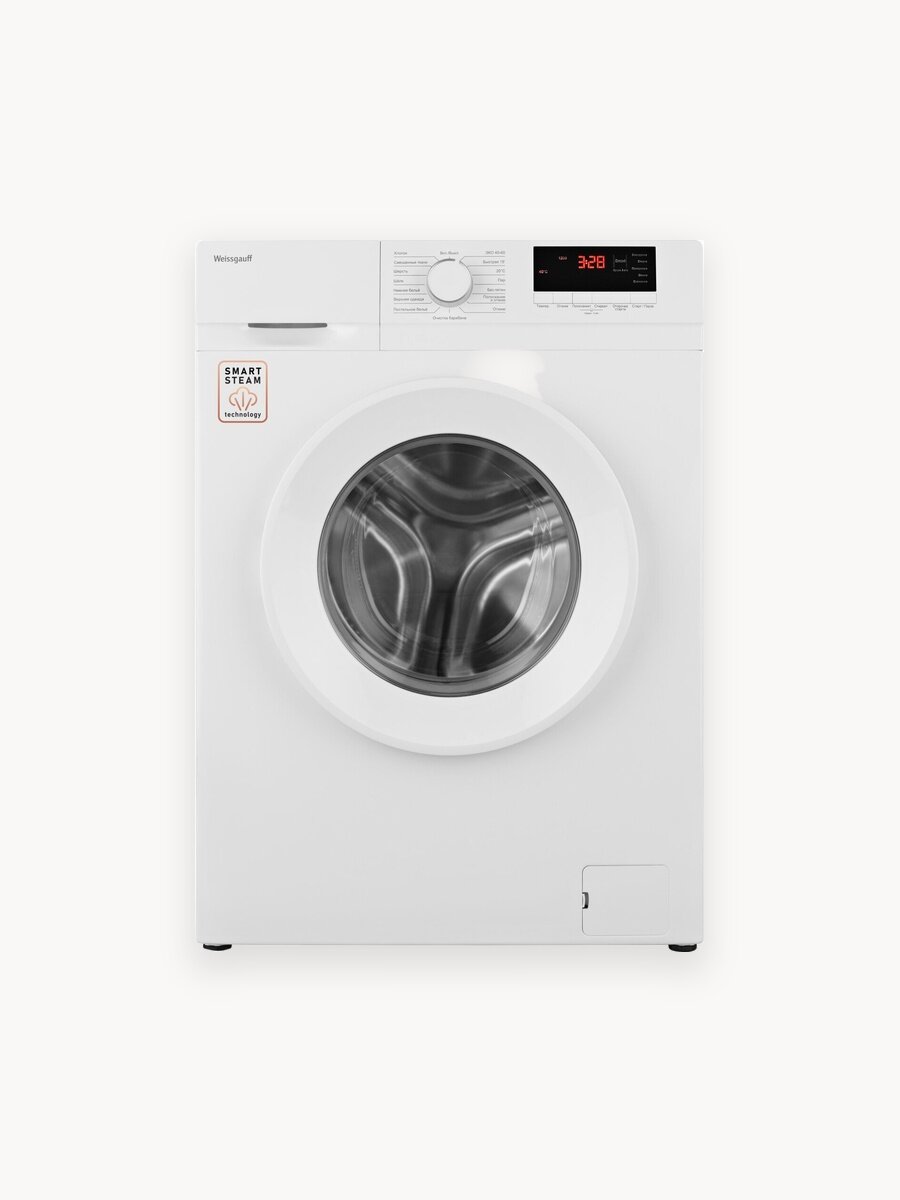 Cтиральная машина с паром Weissgauff WM 46106 Steam, 16 программ, Умная стирка, Быстрая стирка 15 мин,